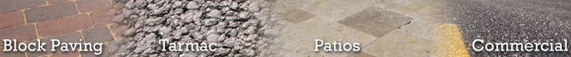 Block paving Tarmac Patios and Commercial banner